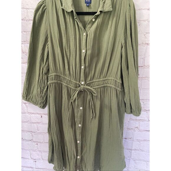 Gap long sleeve button up dress size large tall - Picture 2 of 9